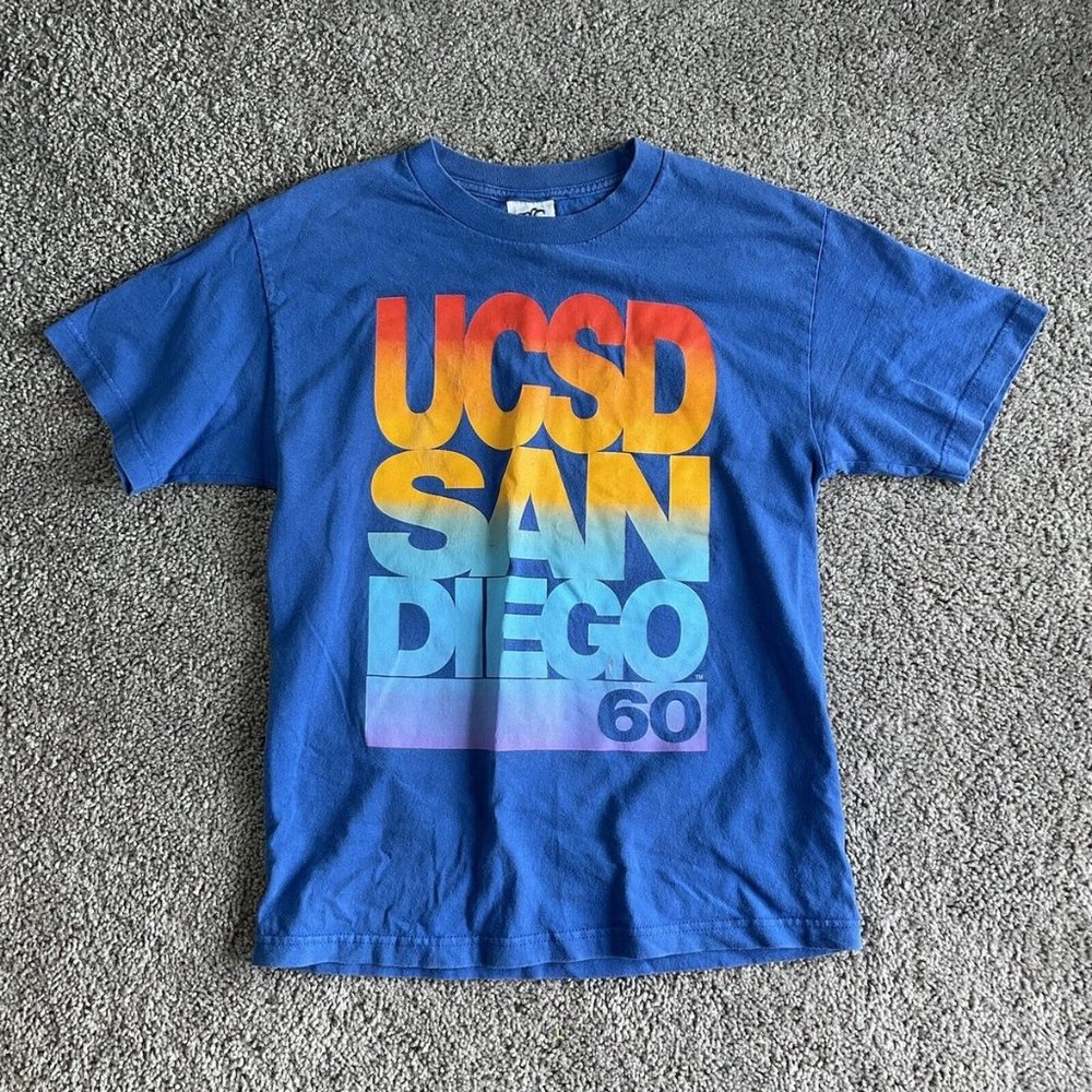 UCSD Mens San Diego Vintage Tshirt Y2k Spellout College University Sz Medium